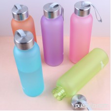 Minch Lanyard Scrub Leakproof Sport Outdoor Water Bottle 600ML ,Purple Easy to Carry Plastic Bottle